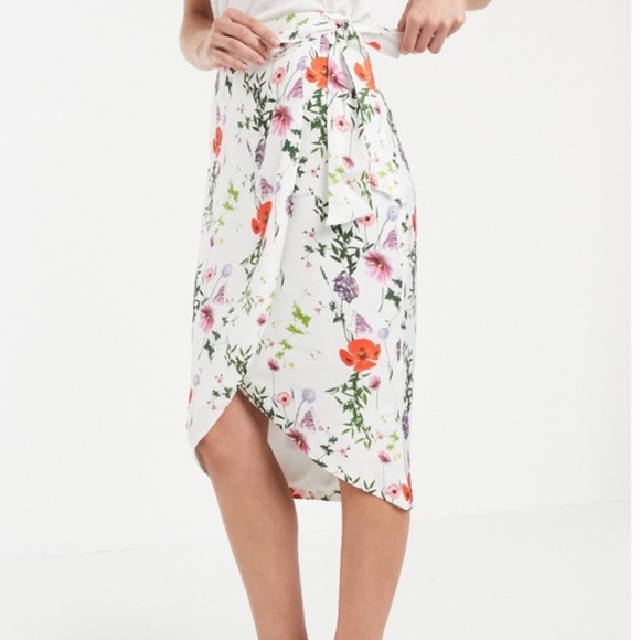 Ted Baker London size 2 Hedgerow Wrap Midi Skirt - Picture 3 of 7